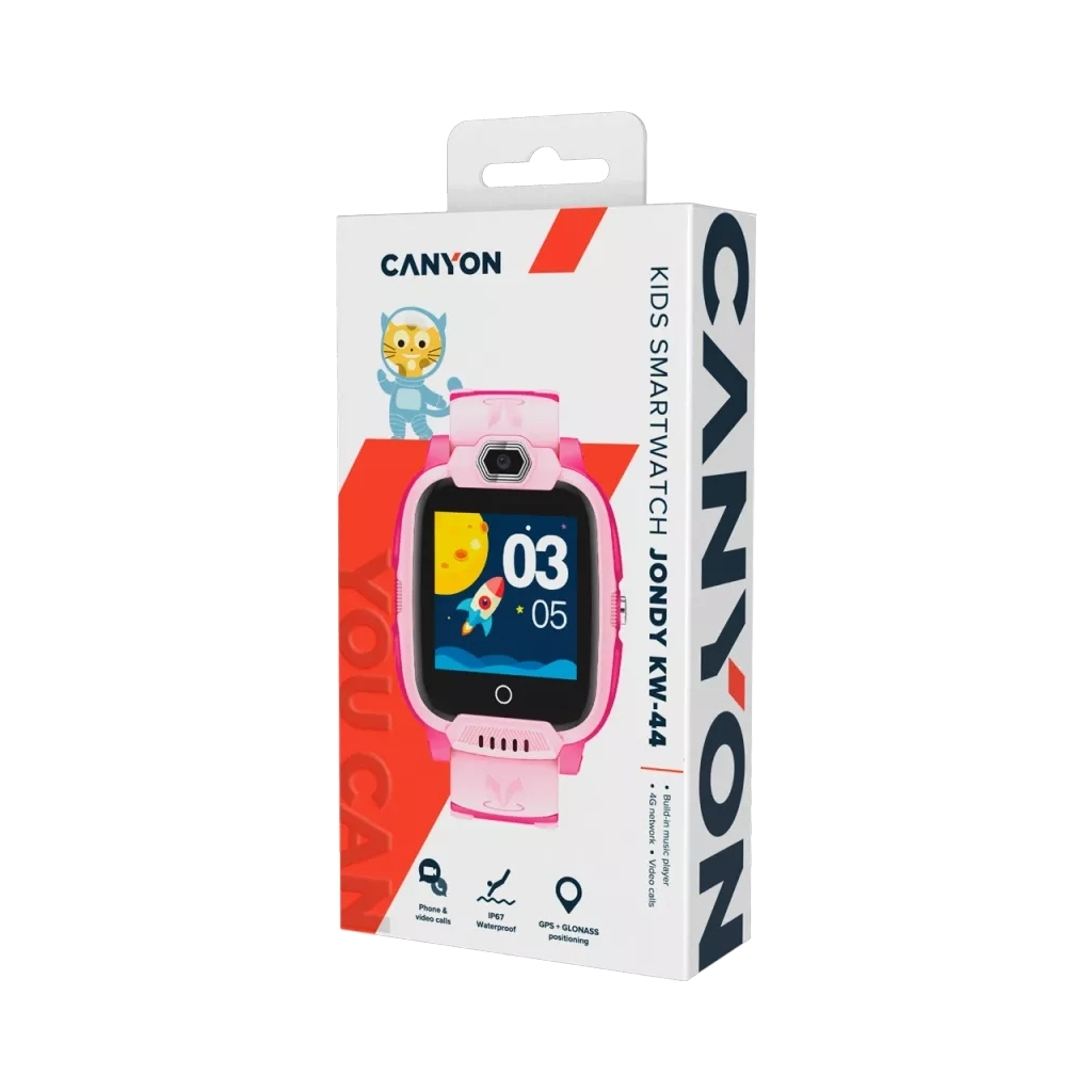 Смарт-годинник Canyon CNE-KW44PP Jondy KW-44, Kids smartwatch Pink (CNE-KW44PP) - фото 4 Смарт-годинник Canyon CNE-KW44PP Jondy KW-44, Kids smartwatch Pink (CNE-KW44PP) - фото 4