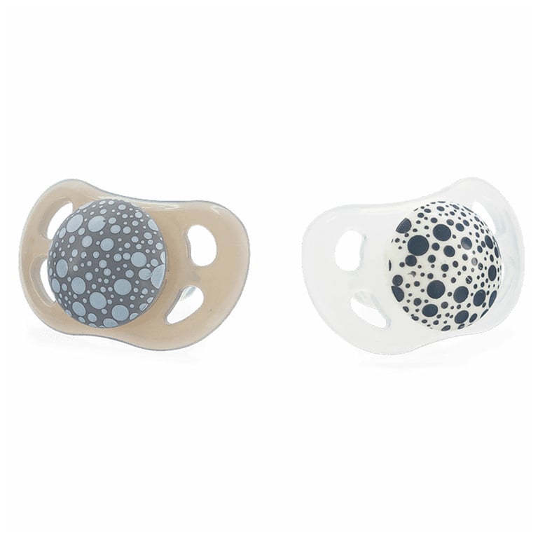 Пустушка Twistshake Pastel Grey White (2шт) 0-6 міс, силіконова (78594)