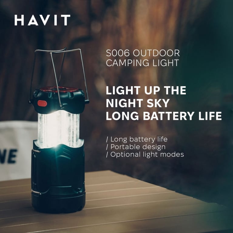 Ліхтар Havit Багатофункціональний для кемпінгу  3W 300Lm (HV-S006) - фото 8