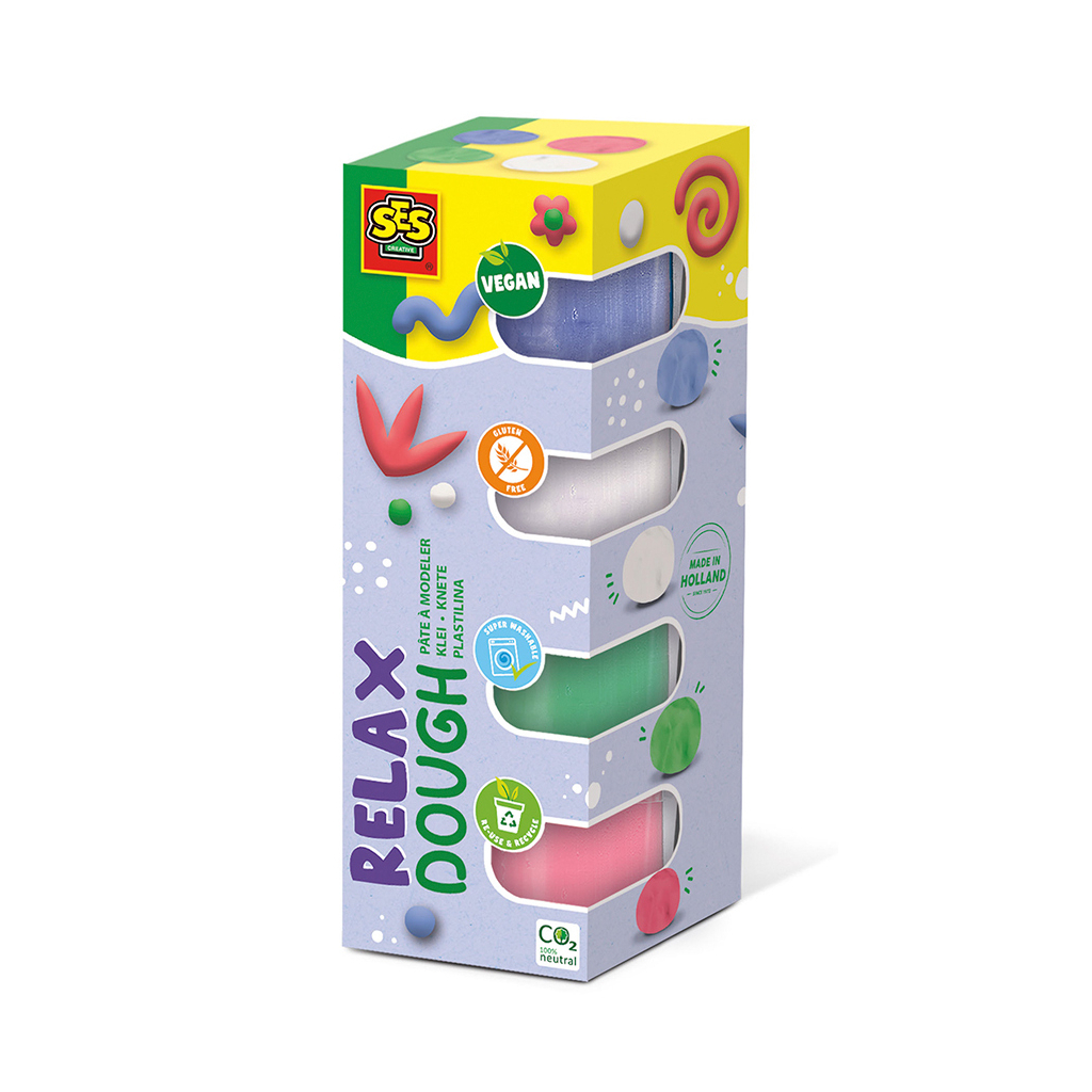 Набір для творчості Ses Feel good dough - Пастель, 4 баночки Незасихаюча маса для ліплення (00514S) - фото 1