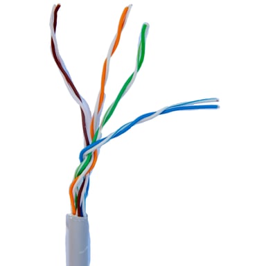 Кабель мережевий UTP 305м, cat.5e, CCA, 4*2*0,51, PVC, indoor, grey GEAR (GEC-UTPCCA051305) - фото 1
