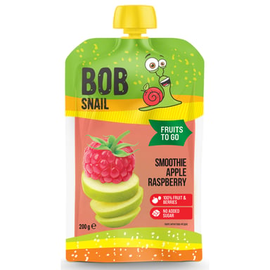 Дитяче пюре Bob Snail Равлик Боб Смузі Яблуко-Малина 200 г (4820219347026) - фото 1