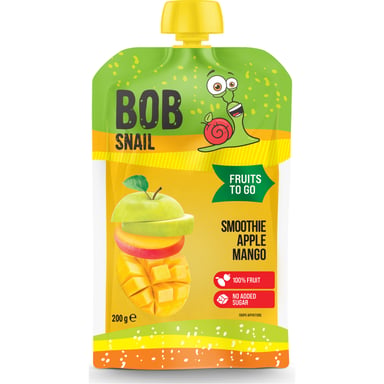 Дитяче пюре Bob Snail Равлик Боб Смузі Яблуко-Манго 200 г (4820219347033) - фото 1