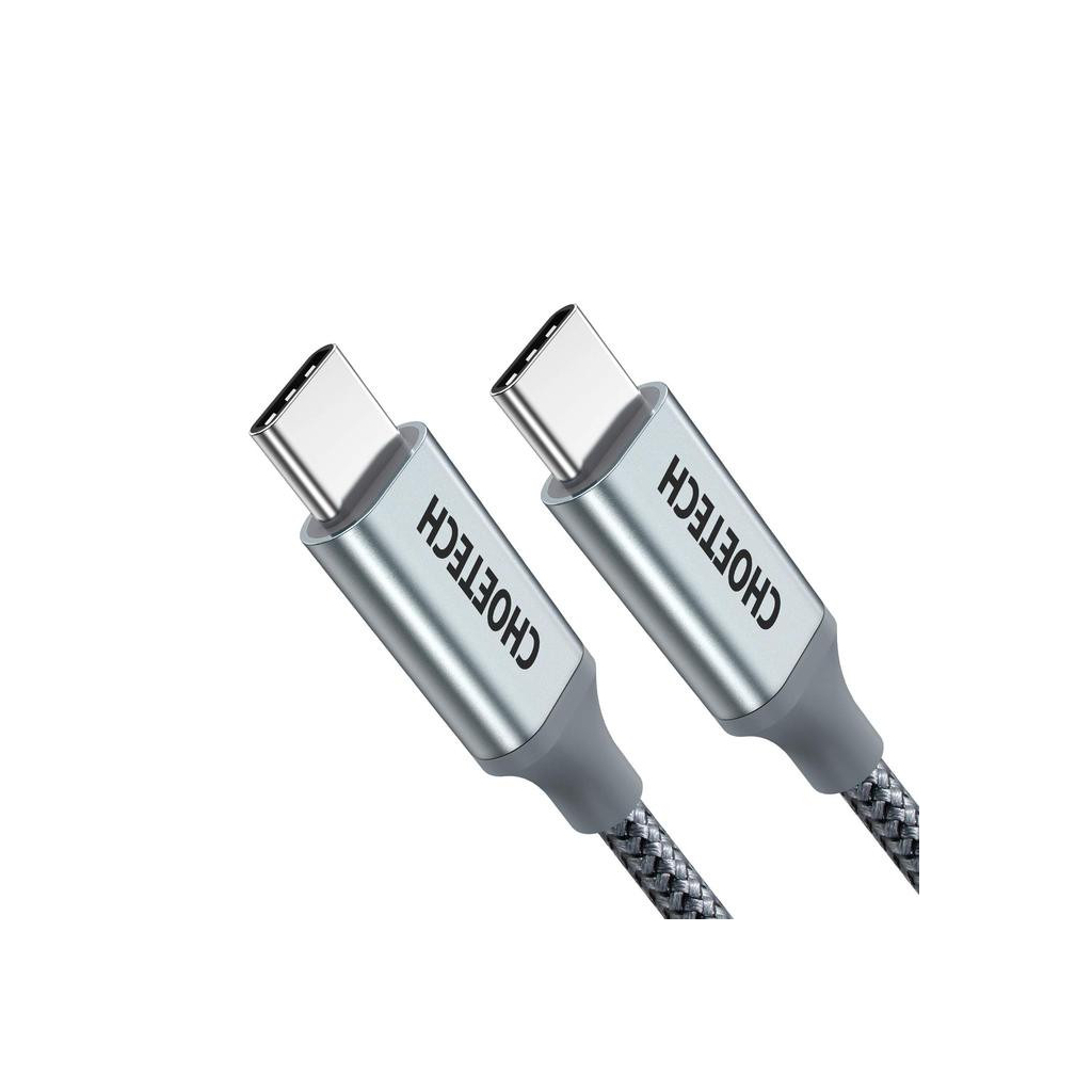 Дата кабель USB-C to USB-C 1.8m USB 2.0 100W Choetech (XCC-1002-GY) - фото 1 Дата кабель USB-C to USB-C 1.8m USB 2.0 100W Choetech (XCC-1002-GY) - фото 1