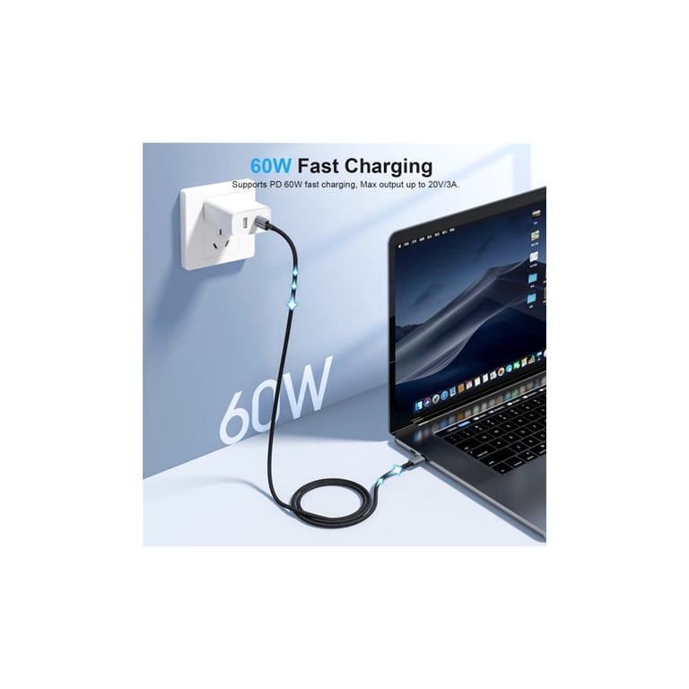 Дата кабель USB-C to USB-C 1.2m USB 2.0 60W Choetech (XCC-1014-BK) - фото 3