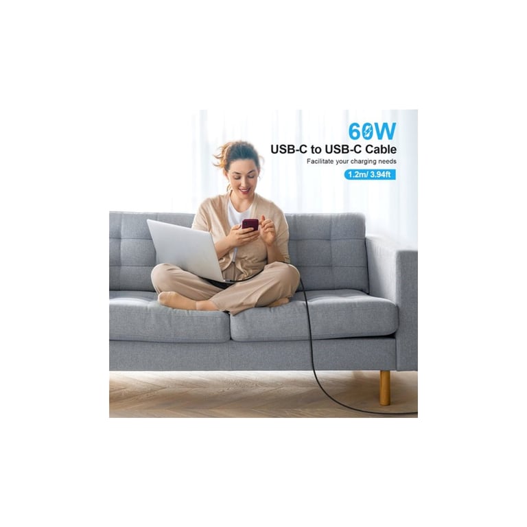 Дата кабель USB-C to USB-C 1.2m USB 2.0 60W Choetech (XCC-1014-BK) - фото 6