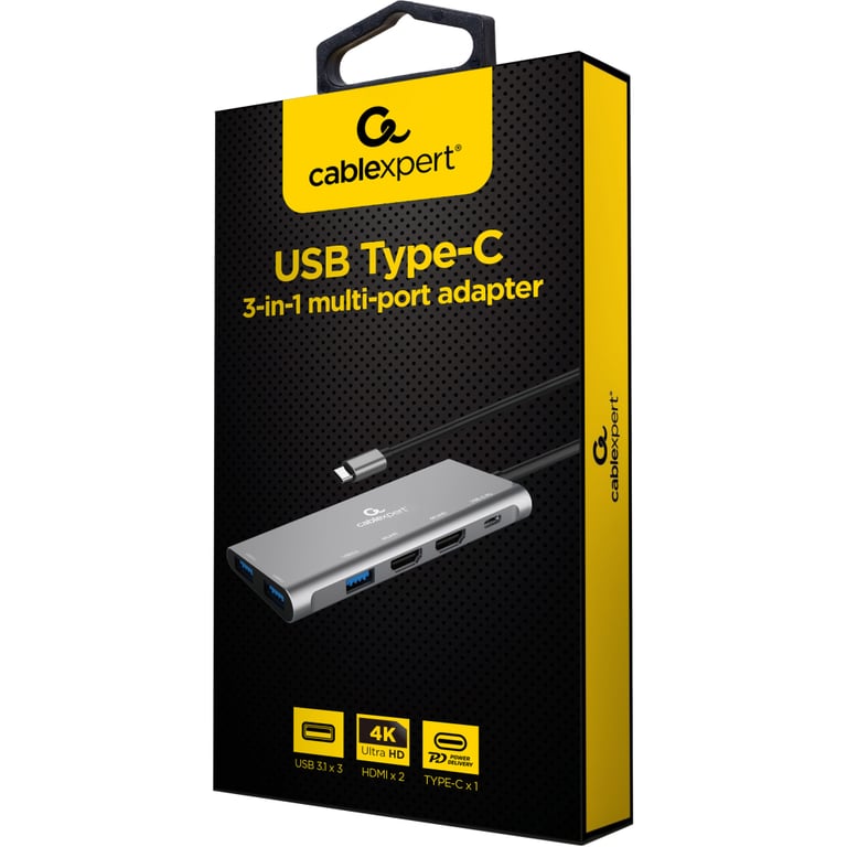 Концентратор Cablexpert USB-C 3-in-1 (A-CM-COMBO3-03) - фото 3