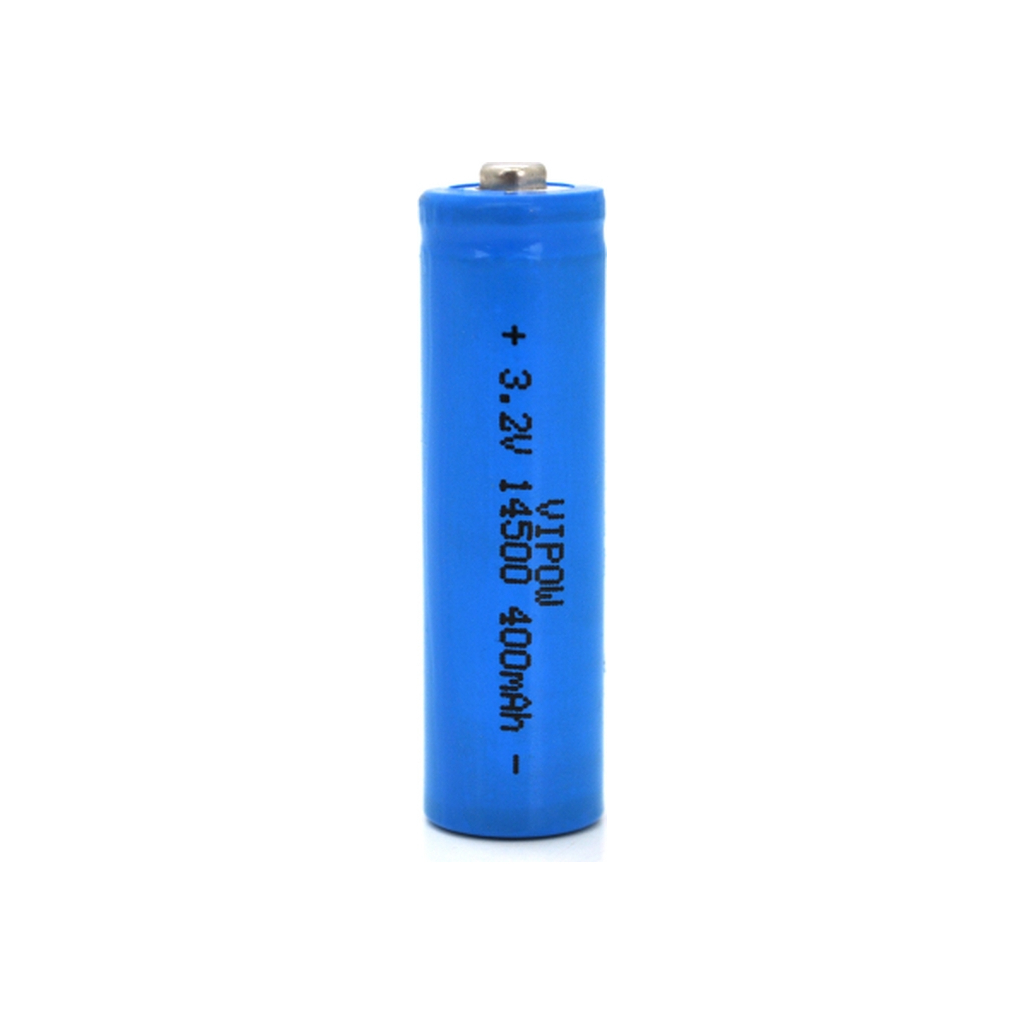 Акумулятор 14500 LiFePO4 (size AA), 400mAh, 3.2V, TipTop, blue Vipow (IFR14500-400mAhTT / 21438) - фото 1