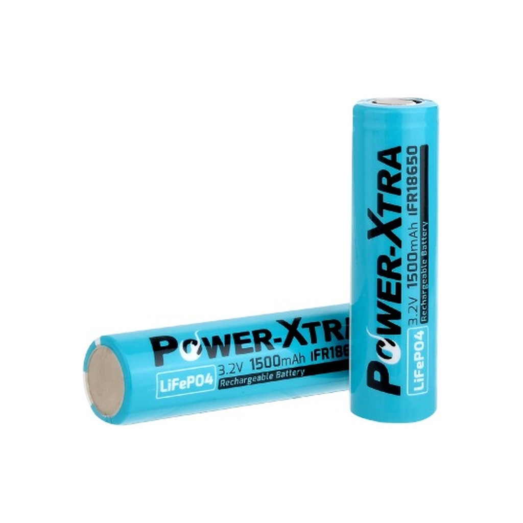 Акумулятор 18650 1500mAh LiFePO4 IFR18650, 3.2V, FlatTop, blue Power-Xtra (PX-IFR18650 / 29743) Акумулятор 18650 1500mAh LiFePO4 IFR18650, 3.2V, FlatTop, blue Power-Xtra (PX-IFR18650 / 29743)