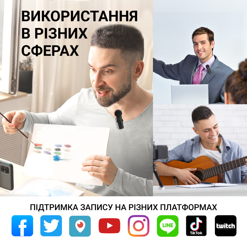 Мікрофон Fifine M8 Wireless (M8) - фото 7 Мікрофон Fifine M8 Wireless (M8) - фото 7