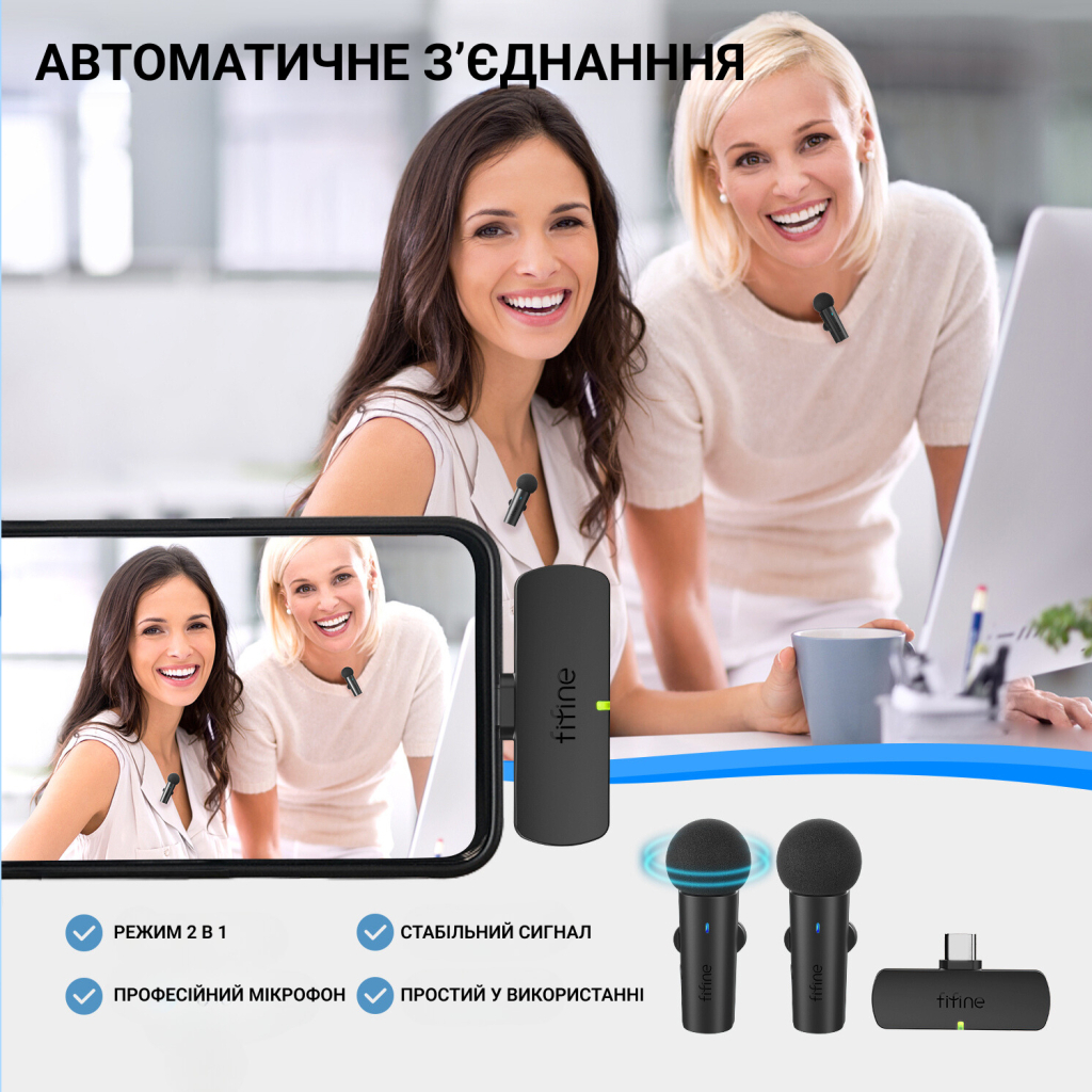 Мікрофон Fifine M8 Wireless (M8) - фото 8 Мікрофон Fifine M8 Wireless (M8) - фото 8