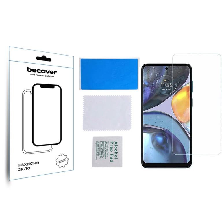 Скло захисне BeCover Motorola Moto E32s 3D Crystal Clear Glass (709734) - фото 3