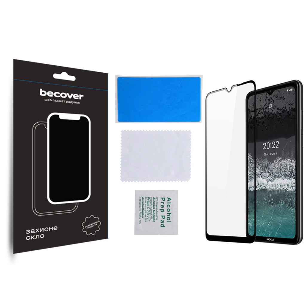Скло захисне BeCover Nokia C21 Black (709741) - фото 3 Скло захисне BeCover Nokia C21 Black (709741) - фото 3