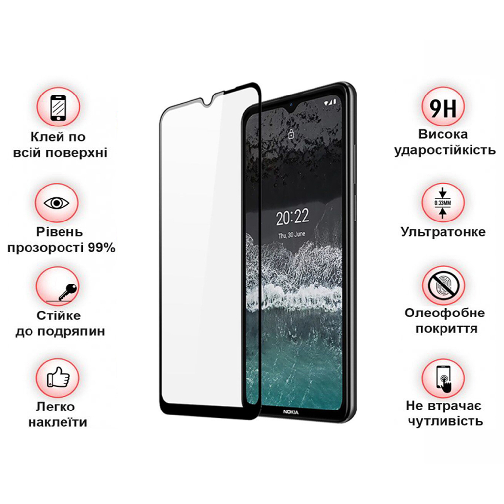 Скло захисне BeCover Nokia C21 Black (709741) - фото 4 Скло захисне BeCover Nokia C21 Black (709741) - фото 4