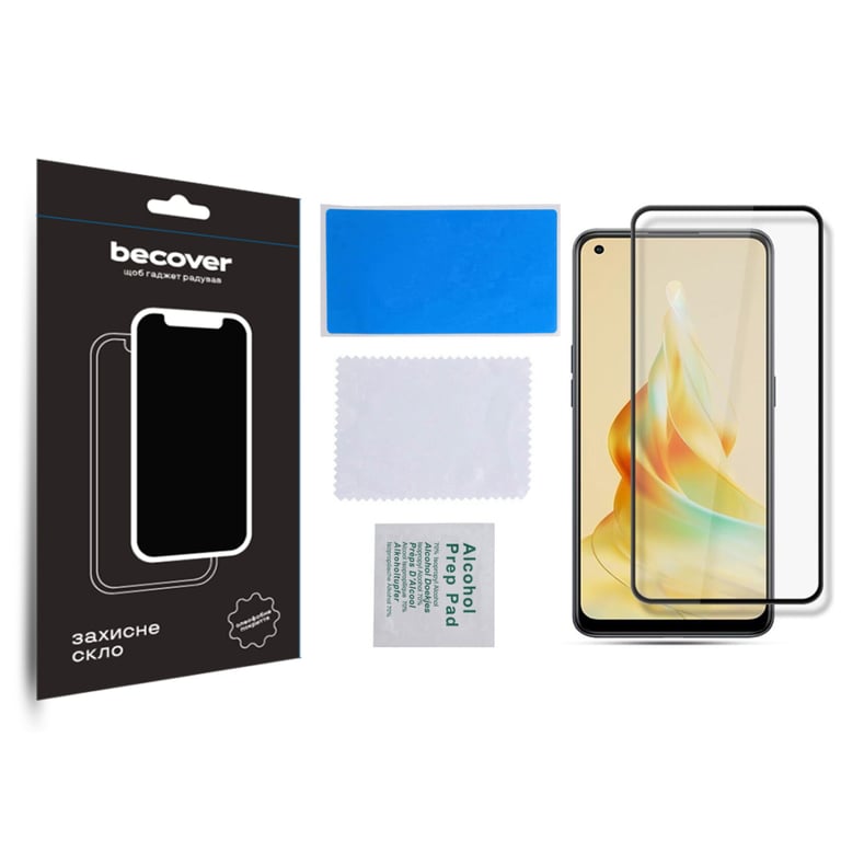 Скло захисне BeCover Oppo Reno8 T Black (709771) - фото 3