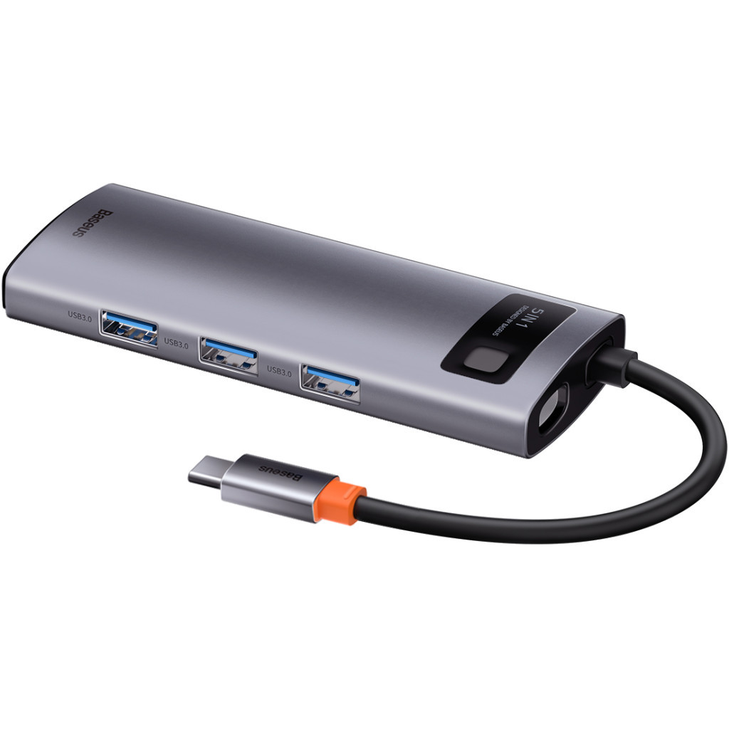 Концентратор Baseus USB3.1 Type-C to USB Type C PD 100W/HDMI 4K 60 Hz/3*USB 3.2 Gen1/ 5in1 (CAHUB-CX0G) Концентратор Baseus USB3.1 Type-C to USB Type C PD 100W/HDMI 4K 60 Hz/3*USB 3.2 Gen1/ 5in1 (CAHUB-CX0G)