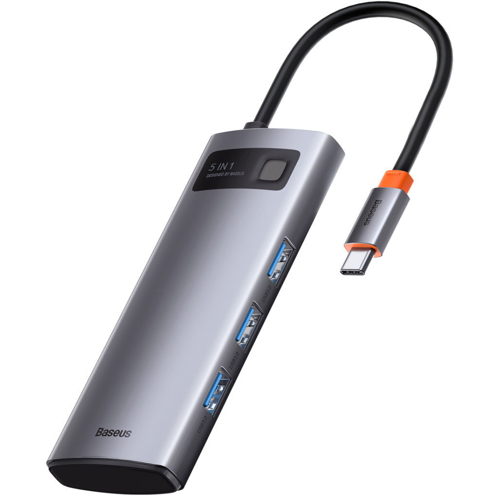 Концентратор Baseus USB3.1 Type-C to USB Type C PD 100W/HDMI 4K 60 Hz/3*USB 3.2 Gen1/ 5in1 (CAHUB-CX0G) - фото 6 Концентратор Baseus USB3.1 Type-C to USB Type C PD 100W/HDMI 4K 60 Hz/3*USB 3.2 Gen1/ 5in1 (CAHUB-CX0G) - фото 6