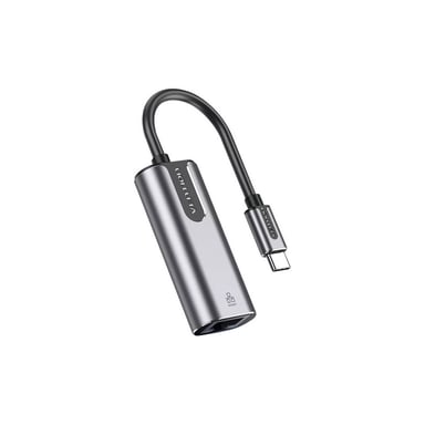 Перехідник USB-C to RJ45 Ethernet 1000Mbps Aluminum black Vention (CFNHB) - фото 1