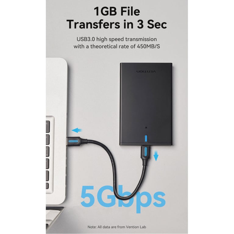 Кишеня зовнішня Vention 2.5" HDD/SSD USB 3.0 Micro-B Black (KPAB0) - фото 3