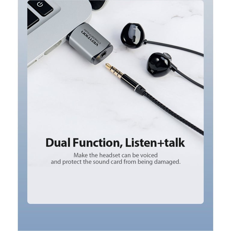 Звукова плата Vention Audio USB 1х3,5mm jack 4pin Metal (OMTP-CTIA) (CDLH0) - фото 3