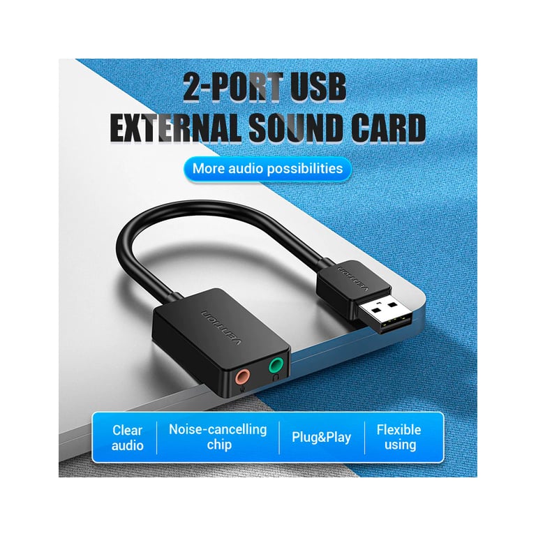 Звукова плата Vention Audio USB 2х3,5 мм jack 0.15m (CDYB0) - фото 2