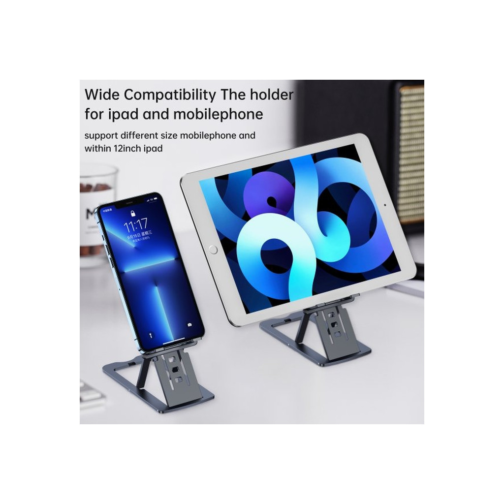 Підставка до планшета Choetech + для смартфона, настільна, універсальна (H064-GY) - фото 10 Підставка до планшета Choetech + для смартфона, настільна, універсальна (H064-GY) - фото 10