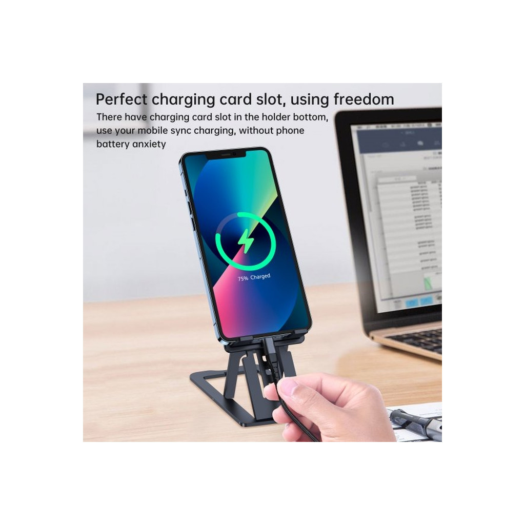 Підставка до планшета Choetech + для смартфона, настільна, універсальна (H064-GY) - фото 3 Підставка до планшета Choetech + для смартфона, настільна, універсальна (H064-GY) - фото 3