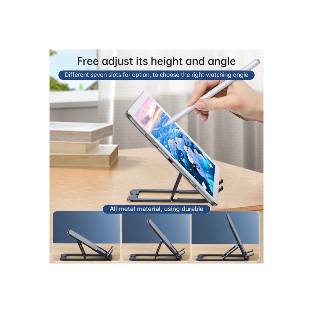 Підставка до планшета Choetech + для смартфона, настільна, універсальна (H064-GY) - фото 7 Підставка до планшета Choetech + для смартфона, настільна, універсальна (H064-GY) - фото 7