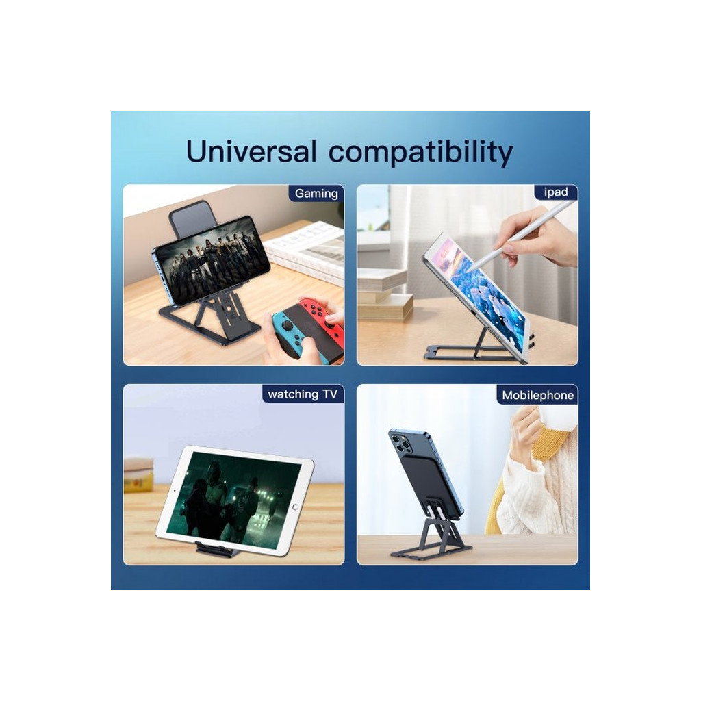 Підставка до планшета Choetech + для смартфона, настільна, універсальна (H064-GY) - фото 8 Підставка до планшета Choetech + для смартфона, настільна, універсальна (H064-GY) - фото 8