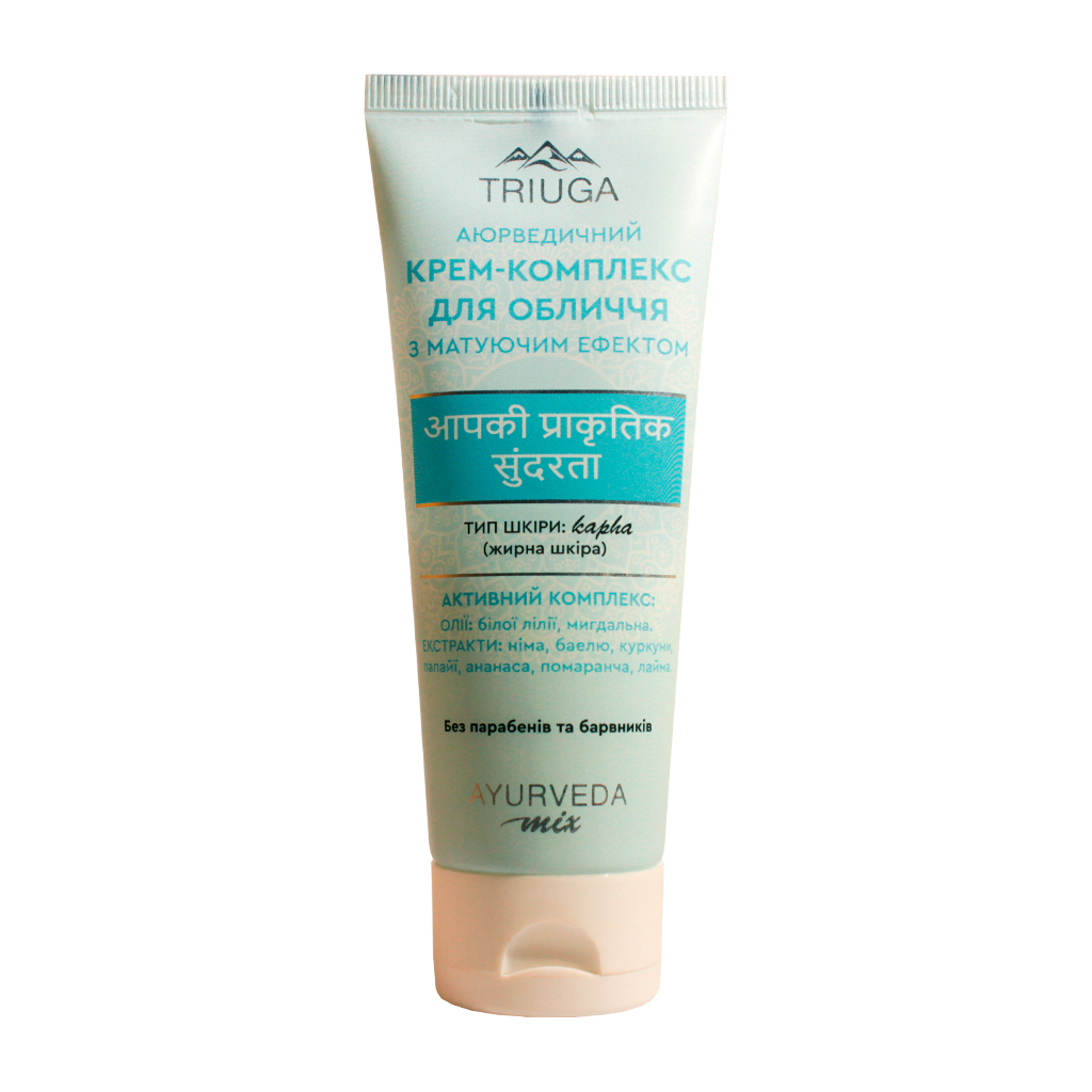 Крем для обличчя Triuga Ayurveda Mix з матувальним ефектом для жирної шкіри 75 мл (4820164641040) - фото 1 Крем для обличчя Triuga Ayurveda Mix з матувальним ефектом для жирної шкіри 75 мл (4820164641040) - фото 1