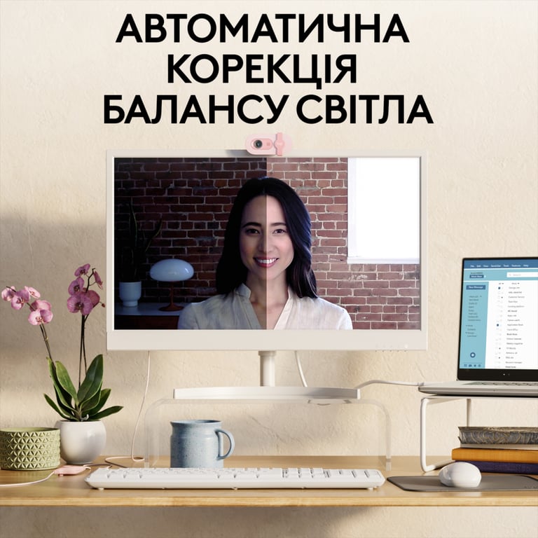 Веб-камера Logitech Brio 100 Full HD Rose (960-001623) - фото 3