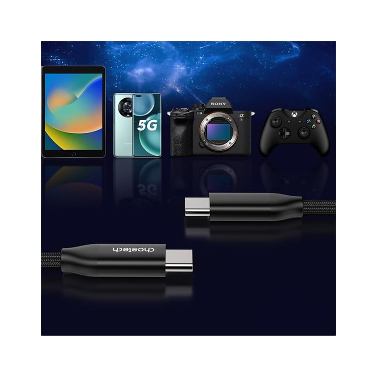 Дата кабель USB-C to USB-C 1.2m USB 3.1 Gen2 240W (50V/5A) Choetech (XCC-1035) - фото 5