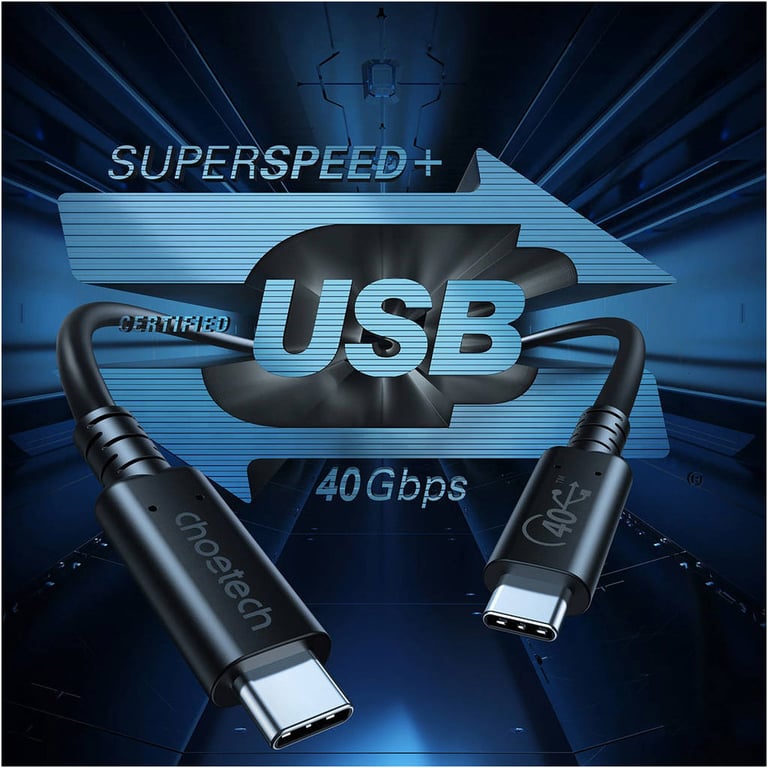 Дата кабель USB-C to USB-C 0.8m USB 4 100W 40Gbps 8K60Hz Choetech (XCC-1028) - фото 3