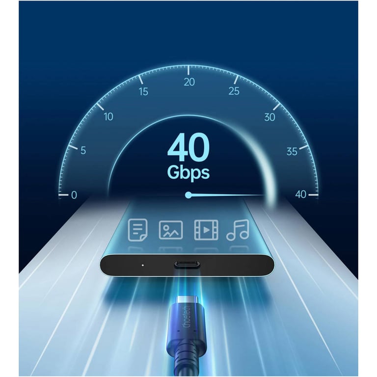 Дата кабель USB-C to USB-C 0.8m USB 4 100W 40Gbps 8K60Hz Choetech (XCC-1028) - фото 6
