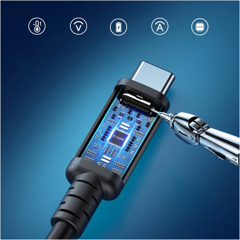 Дата кабель USB-C to USB-C 0.8m USB 4 100W 40Gbps 8K60Hz Choetech (XCC-1028) - фото 8