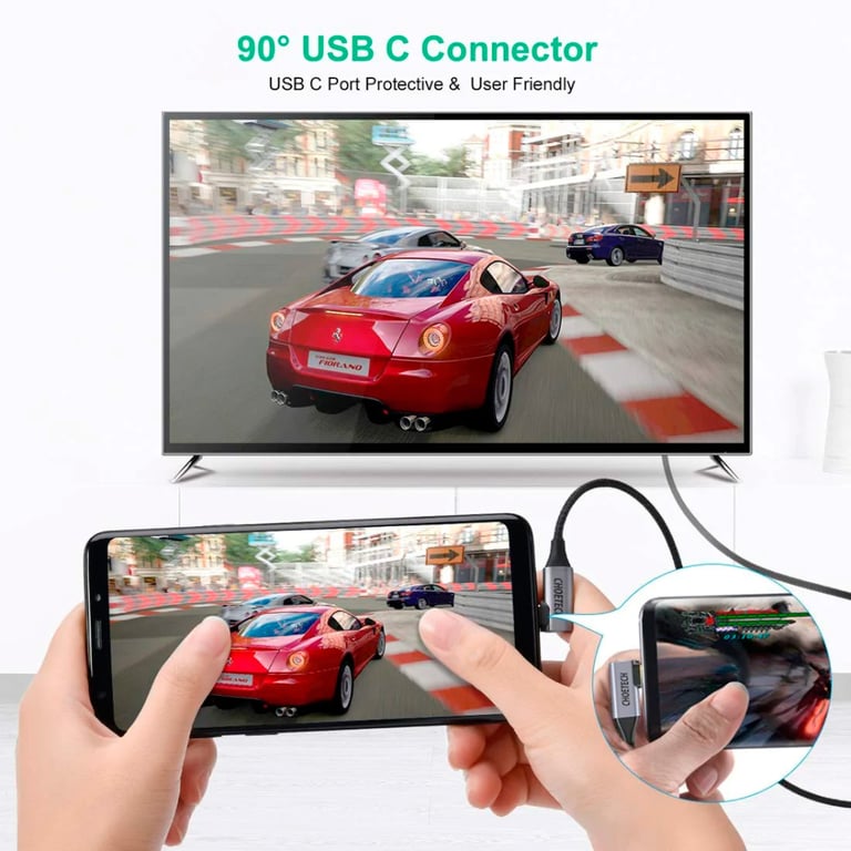 Кабель мультимедійний USB-C to HDMI 1.8m USB 3.1 L-type 4K60Hz Choetech (XCH-1803) - фото 6
