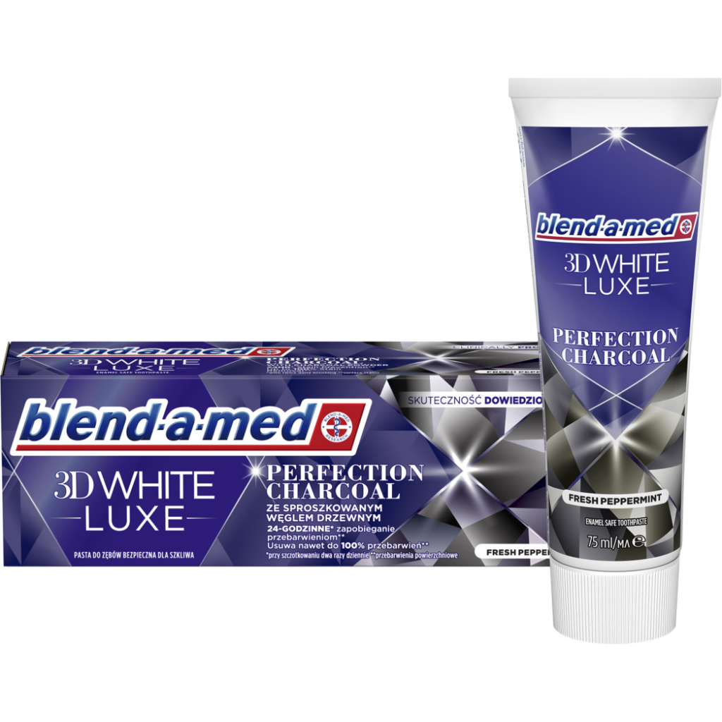 Зубна паста Blend-a-med 3D White Luxe Досконалість вугілля 75 мл (8006540881804) - головне фото