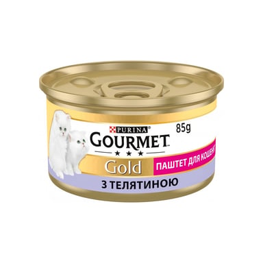 Паштет для котів Purina Gourmet Gold. З телятиною для кошенят 85 г (7613036330596) - фото 1