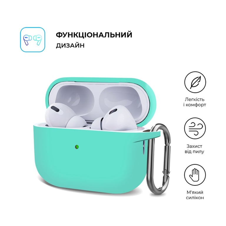 Чохол для навушників Armorstandart Hang Case для Apple AirPods Pro 2 Mint Green (ARM68589) - фото 2