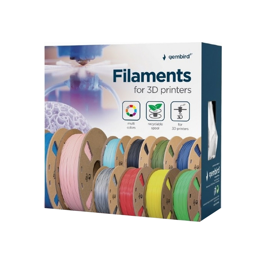 Пластик для 3D-принтера Gembird PETG, 1.75 мм, gray, 1 кг (3DP-PETG1.75-01-GR) - фото 1 Пластик для 3D-принтера Gembird PETG, 1.75 мм, gray, 1 кг (3DP-PETG1.75-01-GR) - фото 1