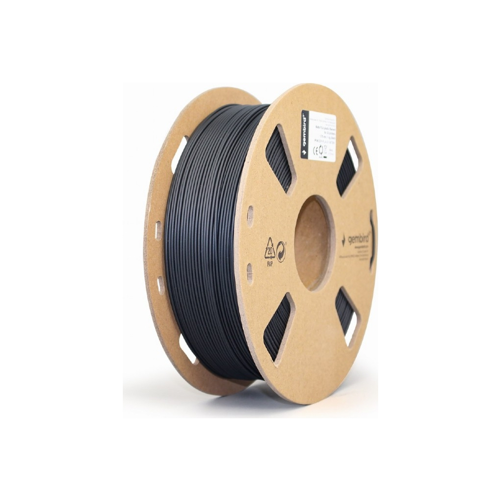 Пластик для 3D-принтера Gembird PLA, 1.75 мм, 1кг, black, Matte (3DP-PLA-01-MTBK) Пластик для 3D-принтера Gembird PLA, 1.75 мм, 1кг, black, Matte (3DP-PLA-01-MTBK)