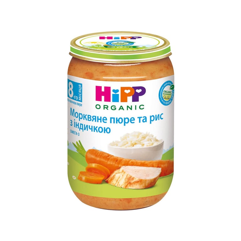 Дитяче пюре HiPP Індичка з ніжним рисом та морквою 220 г (1223761) - фото 1