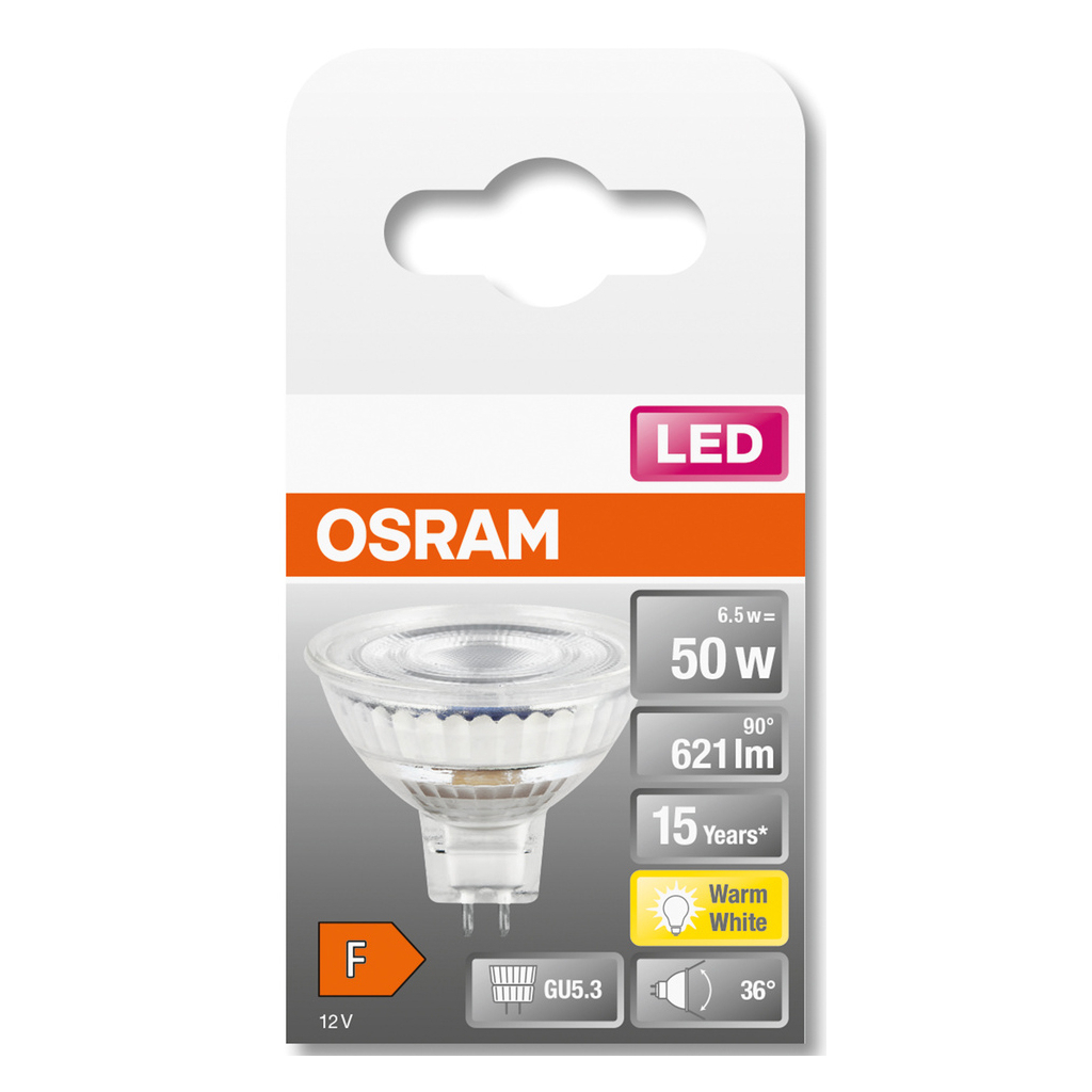 Лампочка Osram LED MR16 50 36 8W/827 12V GU5.3 (4058075433762) - фото 3 Лампочка Osram LED MR16 50 36 8W/827 12V GU5.3 (4058075433762) - фото 3