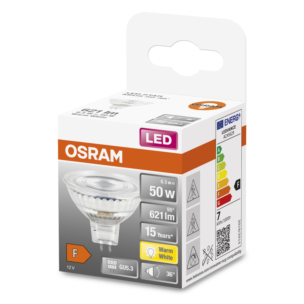 Лампочка Osram LED MR16 50 36 8W/827 12V GU5.3 (4058075433762) - фото 4 Лампочка Osram LED MR16 50 36 8W/827 12V GU5.3 (4058075433762) - фото 4