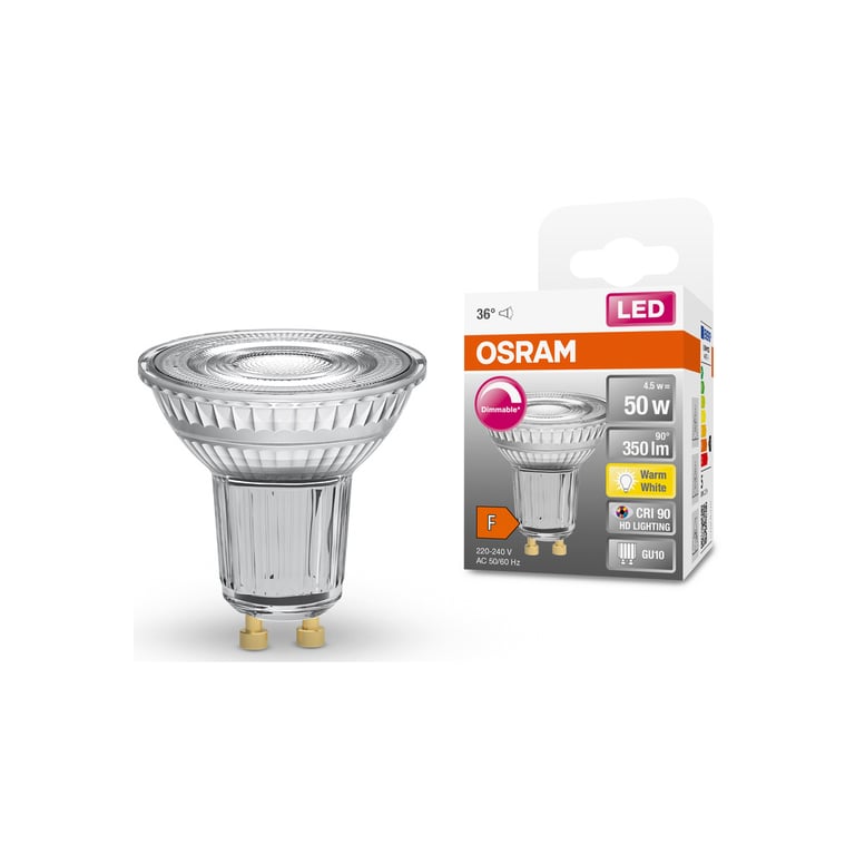 Лампочка Osram LED PAR16 DIM 50 36 4,5W/927 230V GU10 (4058075797888) - фото 2