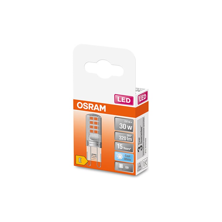 Лампочка Osram LED PIN30 2,6W/840 230V CL G9 (4058075432369) - фото 5
