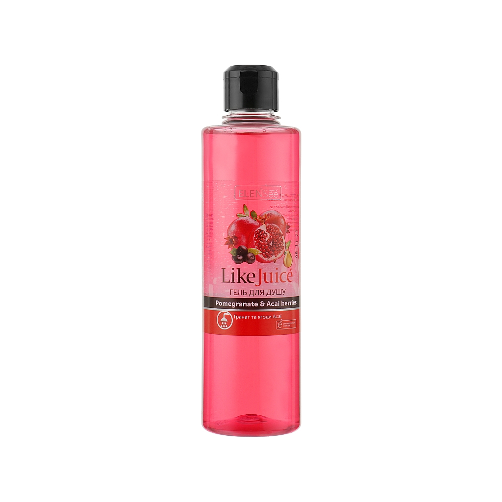 Гель для душу ElenSee Like Juice Гранат і ягоди асаї 390 мл (4820098542147) Гель для душу ElenSee Like Juice Гранат і ягоди асаї 390 мл (4820098542147)