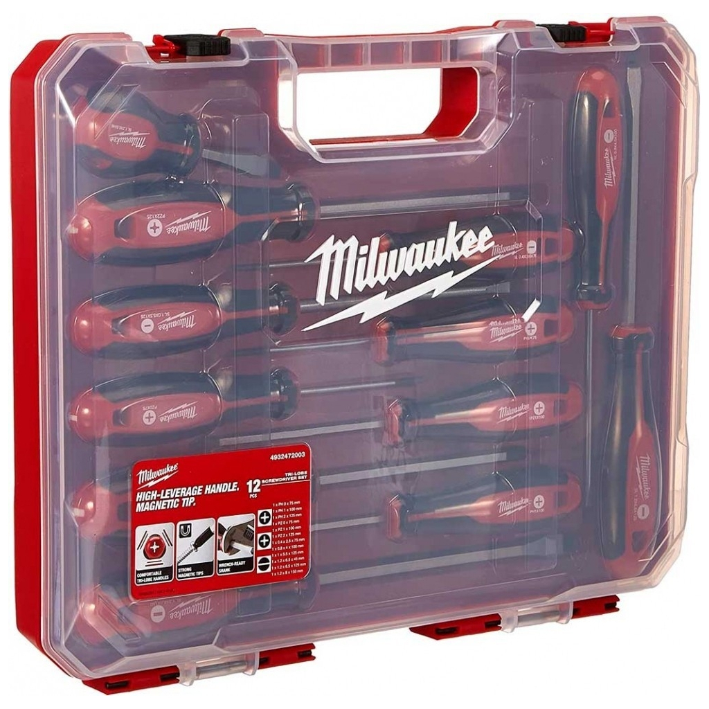 Набір викруток Milwaukee магнітних з тригранною рукояткою, в пластиковому кейсі 12шт. (4932472003) - фото 4 Набір викруток Milwaukee магнітних з тригранною рукояткою, в пластиковому кейсі 12шт. (4932472003) - фото 4