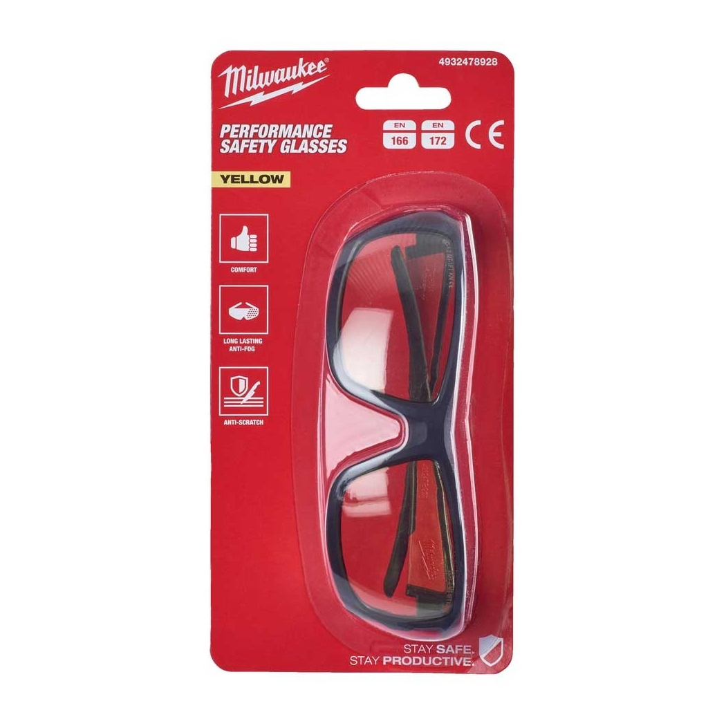 Захисні окуляри Milwaukee Performance, жовті (4932478928) - фото 4 Захисні окуляри Milwaukee Performance, жовті (4932478928) - фото 4