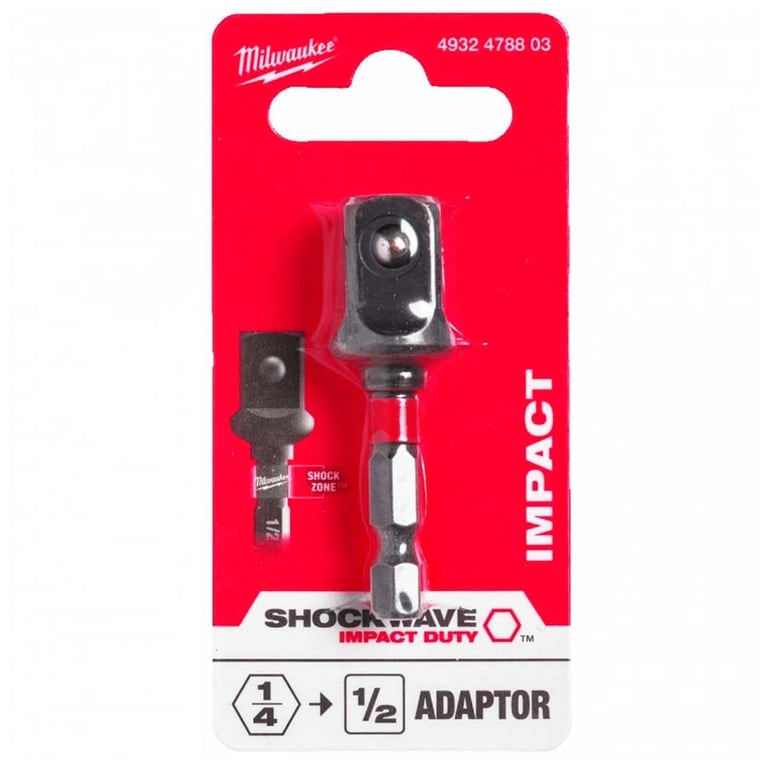 Адаптер для інструменту Milwaukee ShW 1/4"HEX - 1/2" квадратний хвостовик (4932478803) - фото 4